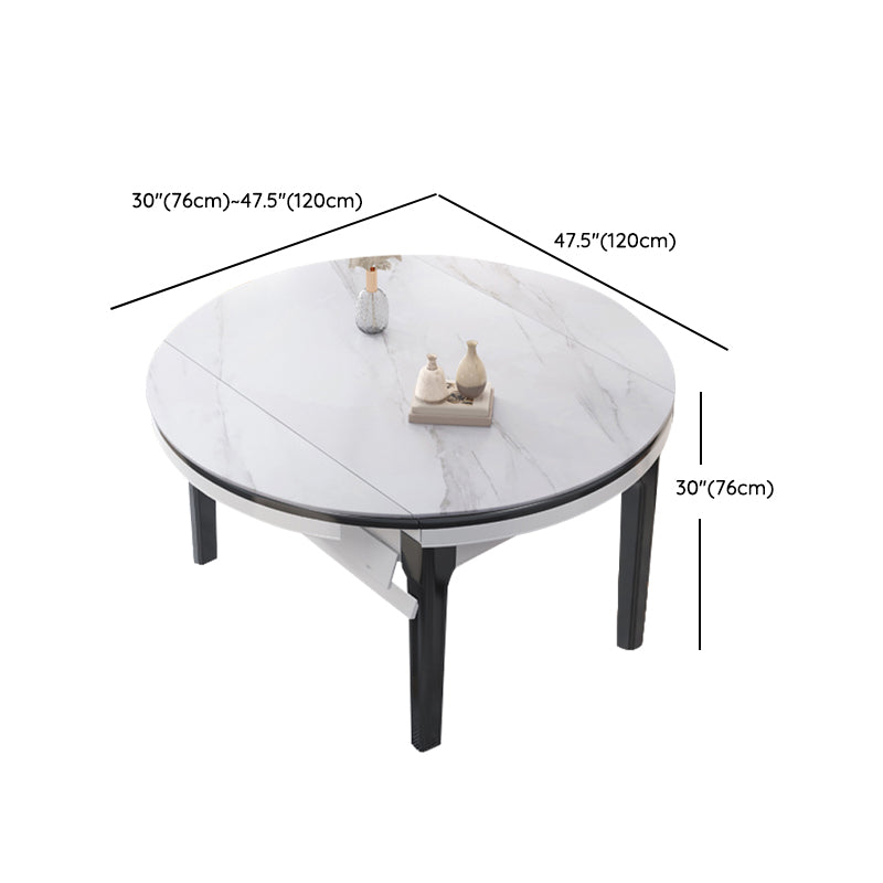 Modern Foldable Dining Set 1/7 Pieces White Dinette Set with Wooden Chairs