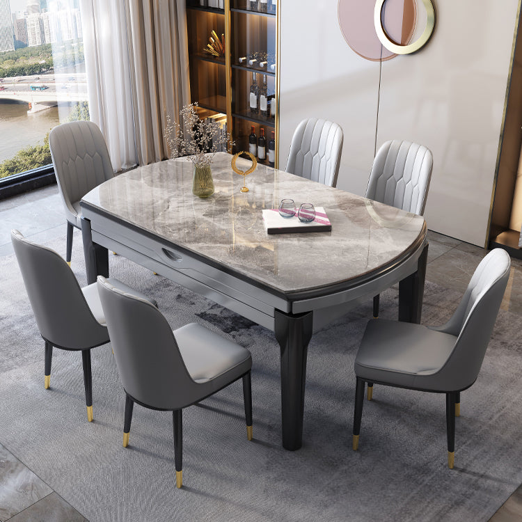 Modern Style Stone Furniture 1/7 Pcs Round Shape Dinette Table with Armless Chair