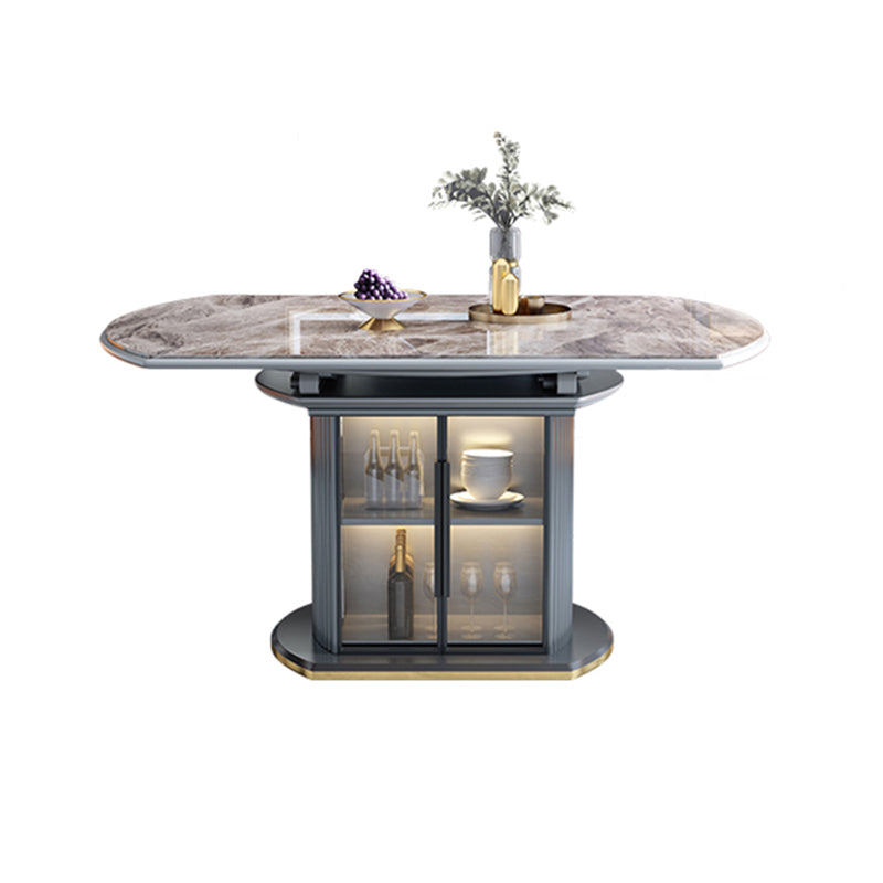 Modern Style Stone Furniture 1/5/7/9/11 Pcs Round Shape Dinette Table with Dining Chair