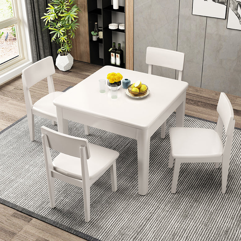 Modern Style Solid Wood Furniture 1/5 Pcs Square Shape Dinette Table with Chair