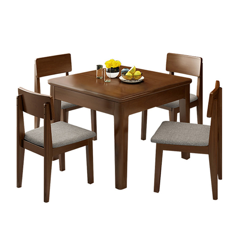 Modern Style Solid Wood Furniture 1/5 Pcs Square Shape Dinette Table with Chair