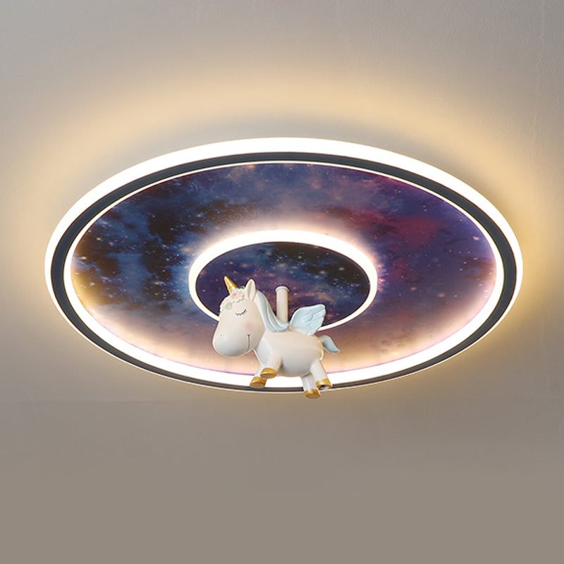 Cartoon Style Ceiling Light Circle Shape Ceiling Lamp for Children's Room