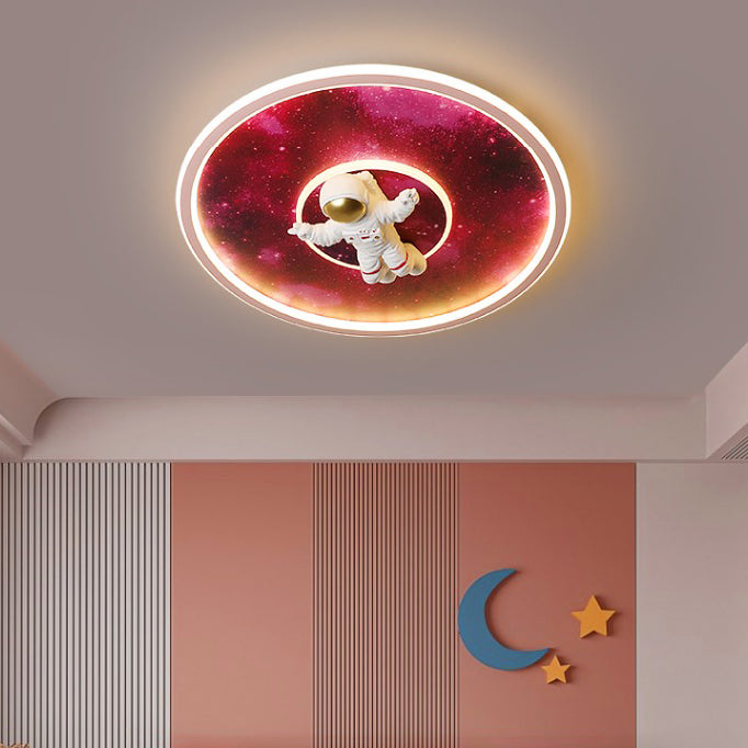 Cartoon Style Ceiling Light Circle Shape Ceiling Lamp for Children's Room