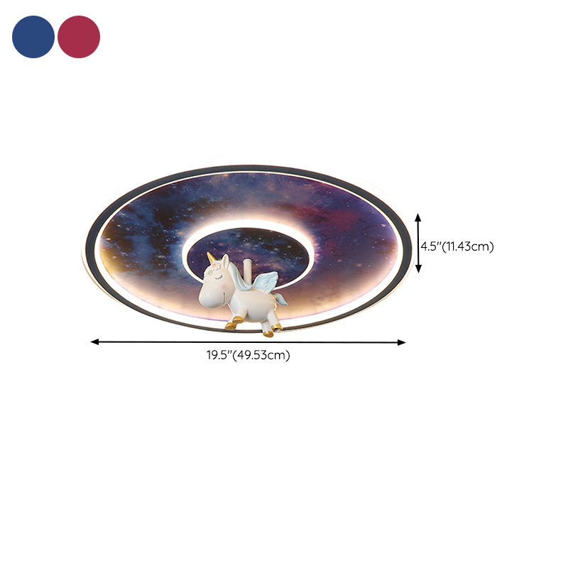Cartoon Style Ceiling Light Circle Shape Ceiling Lamp for Children's Room