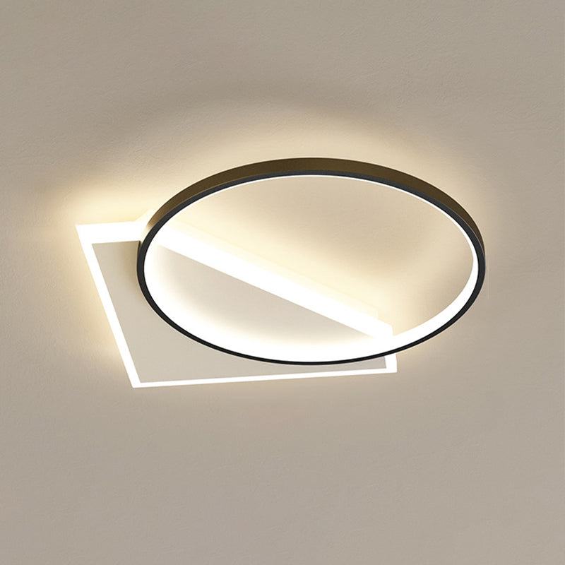 Metal Geometric Flush Mount Fixture Modern 2 Lights Flush Light Fixtures
