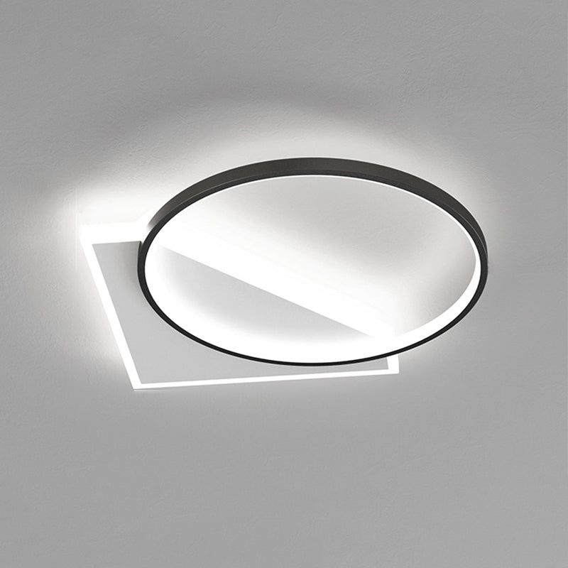 Metal Geometric Flush Mount Fixture Modern 2 Lights Flush Light Fixtures