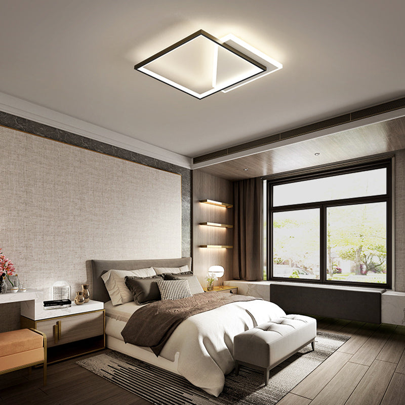 Metal Geometric Flush Mount Fixture Modern 2 Lights Flush Light Fixtures