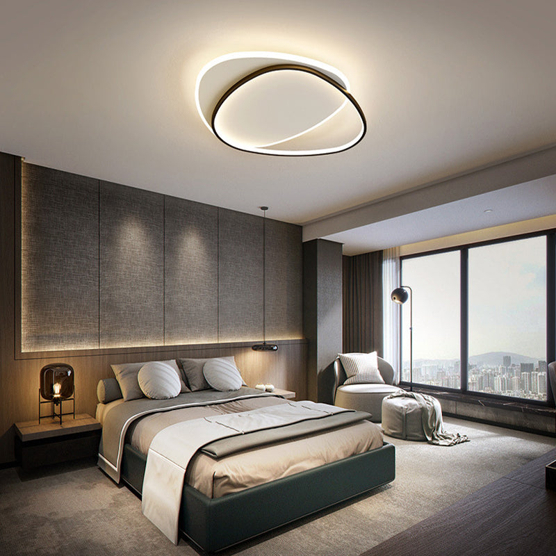 Metal Geometric Flush Mount Fixture Modern 2 Lights Flush Light Fixtures