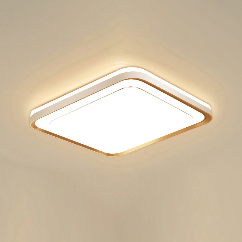 Metal Geometric Flush Mount Fixture Modern Flush Light Fixtures in Gold