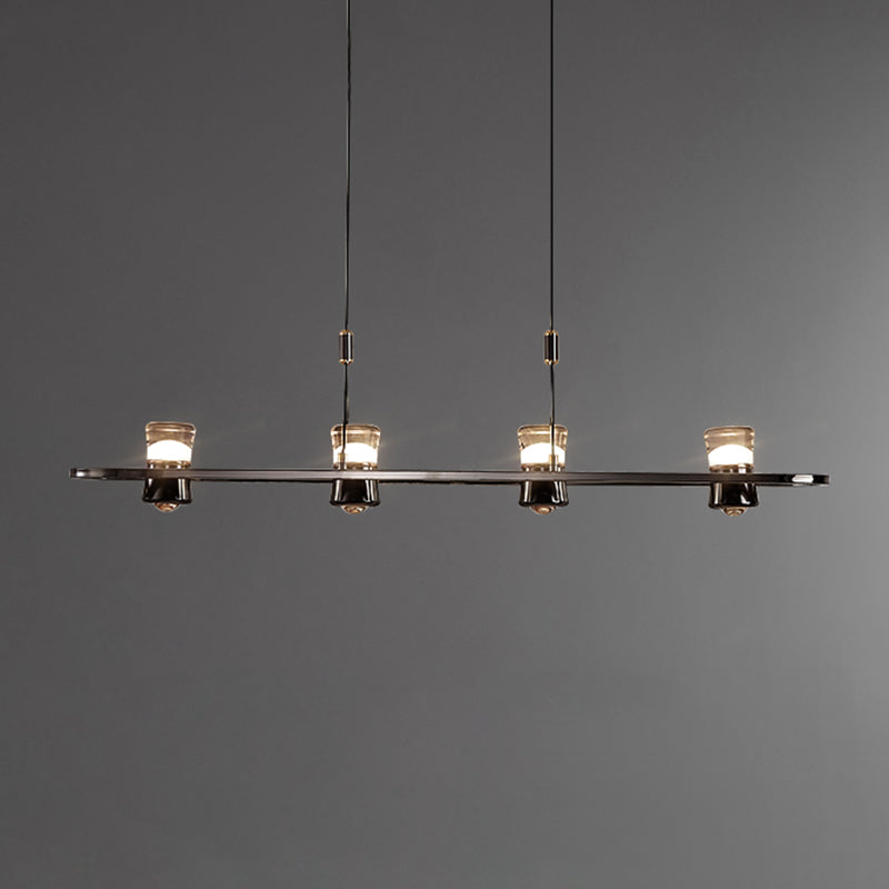 Contemporary Hanging Light Metal Island Light Fixture in Black for Dining Room