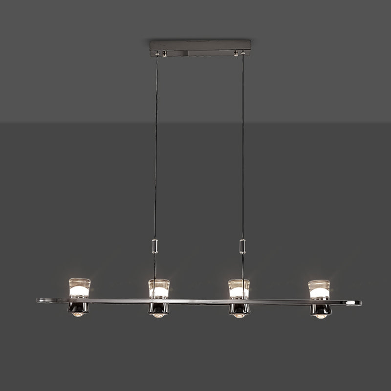 Contemporary Hanging Light Metal Island Light Fixture in Black for Dining Room