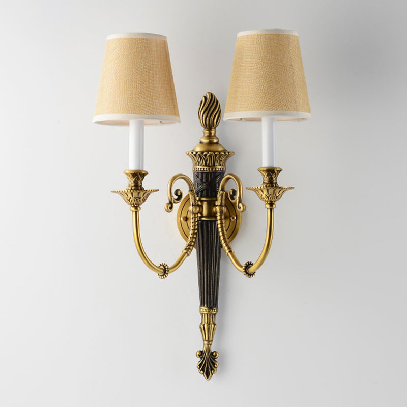 Metal Cone Shape Wall Sconce Modern Style 2 Lights Wall Light Sconce