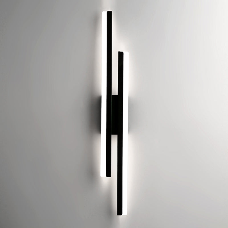 Metal Linear Shape Wall Sconce Modern Style 2 Lights Wall Light Sconce