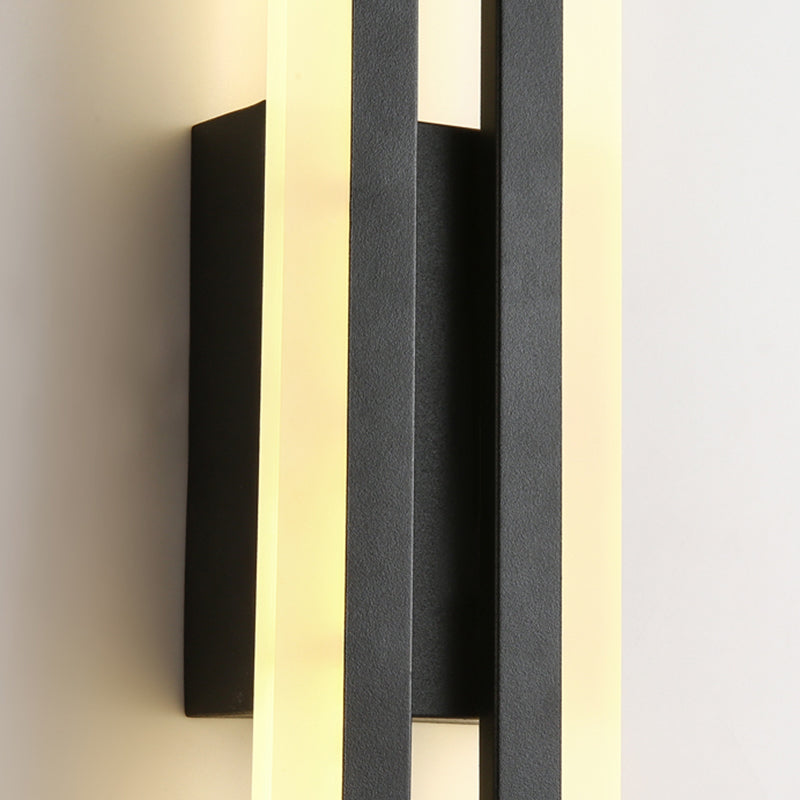 Metal Linear Shape Wall Sconce Modern Style 2 Lights Wall Light Sconce
