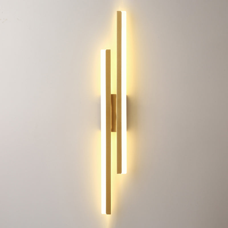 Metal Linear Shape Wall Sconce Modern Style 2 Lights Wall Light Sconce
