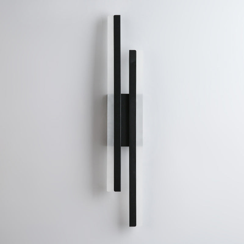 Metal Linear Shape Wall Sconce Modern Style 2 Lights Wall Light Sconce