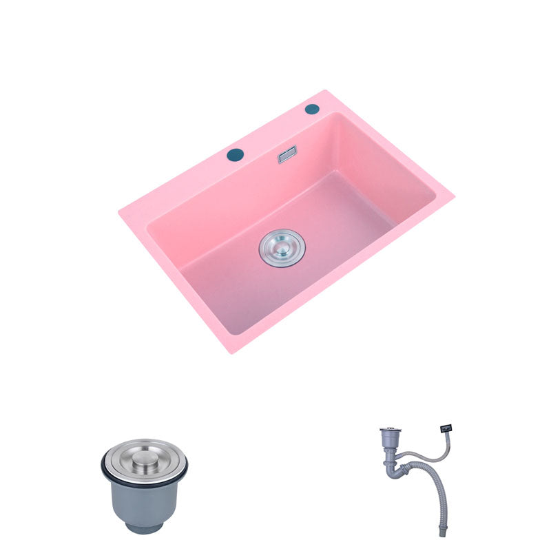 Quartz Kitchen Sink Contemporary Single Bowl Kitchen Sink with Drain Assembly