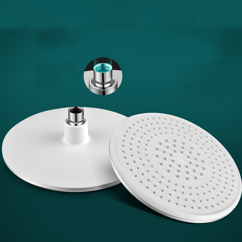 White Metal Shower Head Combo Modern Round Fixed Shower Head for Bathroom