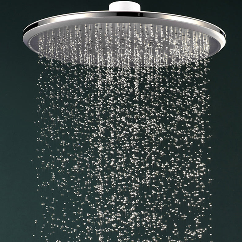 White Metal Shower Head Combo Modern Round Fixed Shower Head for Bathroom