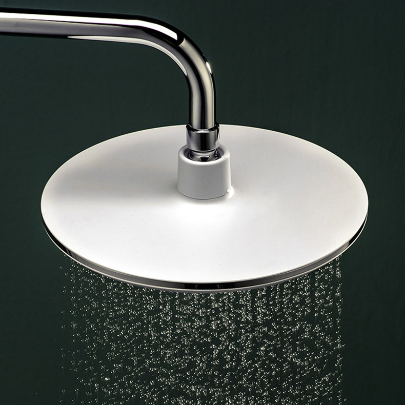 White Metal Shower Head Combo Modern Round Fixed Shower Head for Bathroom