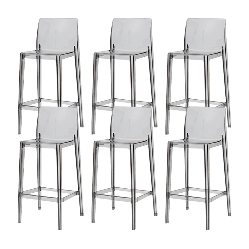 Modern Armless Backrest Counter Stool Acrylic Cafe Bar Stool with Pedal
