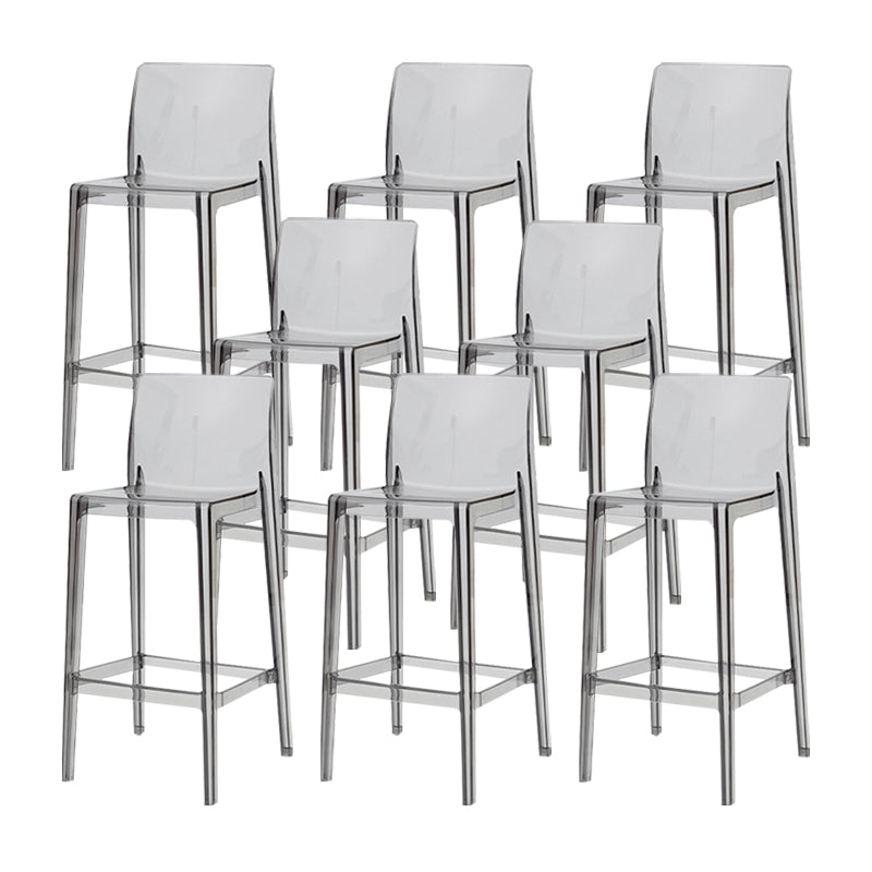 Modern Armless Backrest Counter Stool Acrylic Cafe Bar Stool with Pedal