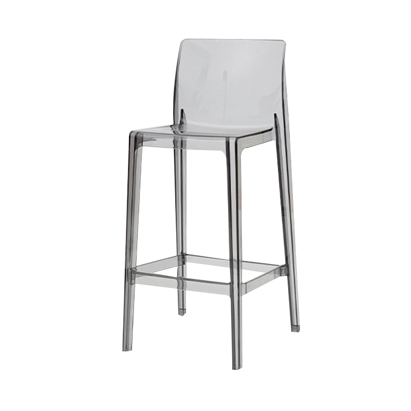 Modern Armless Backrest Counter Stool Acrylic Cafe Bar Stool with Pedal
