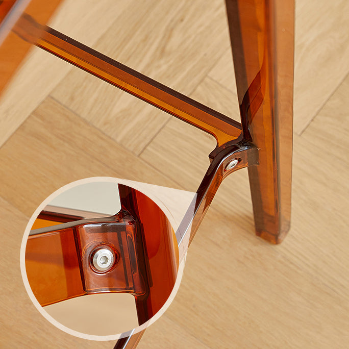Modern Armless Backrest Counter Stool Acrylic Cafe Bar Stool with Pedal
