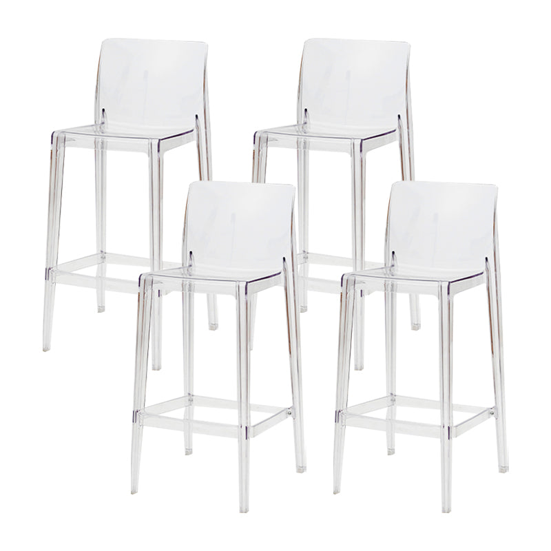 Modern Armless Backrest Counter Stool Acrylic Cafe Bar Stool with Pedal
