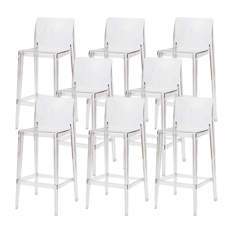 Modern Armless Backrest Counter Stool Acrylic Cafe Bar Stool with Pedal