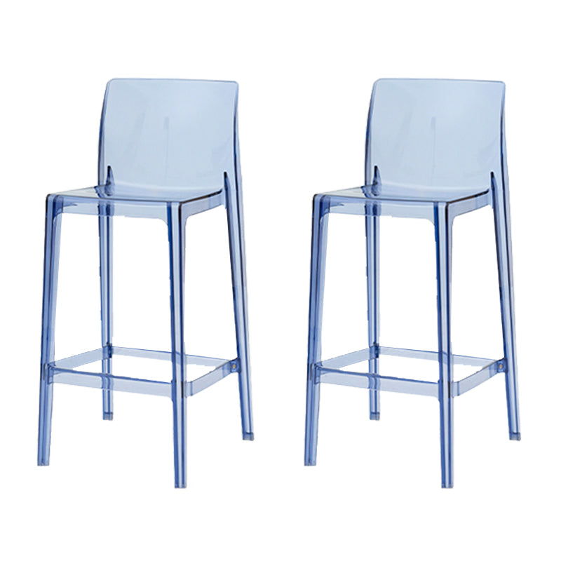 Modern Armless Backrest Counter Stool Acrylic Cafe Bar Stool with Pedal
