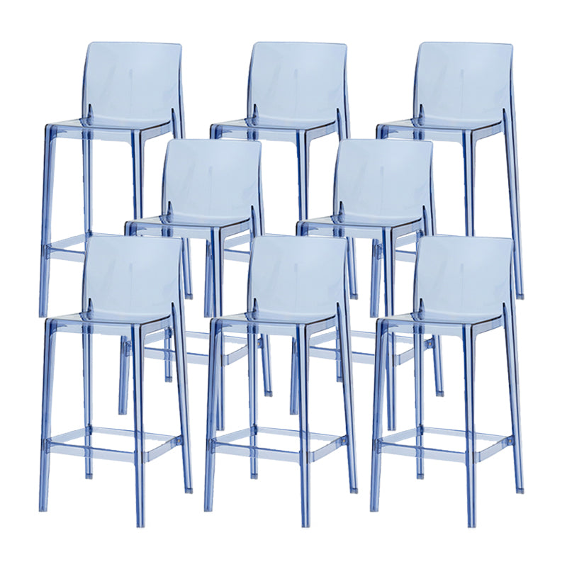 Modern Armless Backrest Counter Stool Acrylic Cafe Bar Stool with Pedal