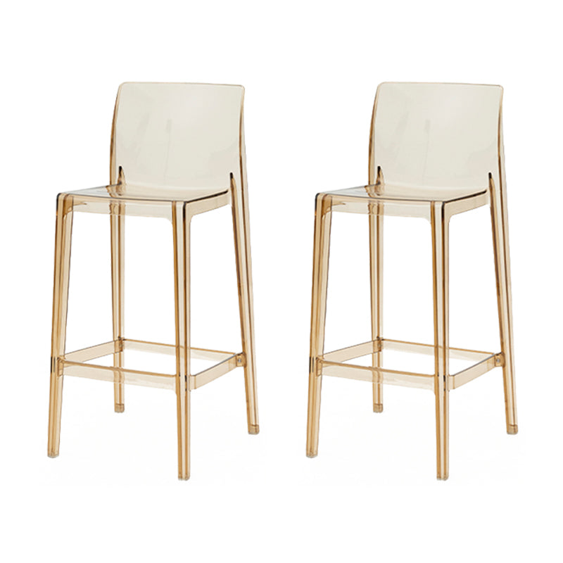 Modern Armless Backrest Counter Stool Acrylic Cafe Bar Stool with Pedal