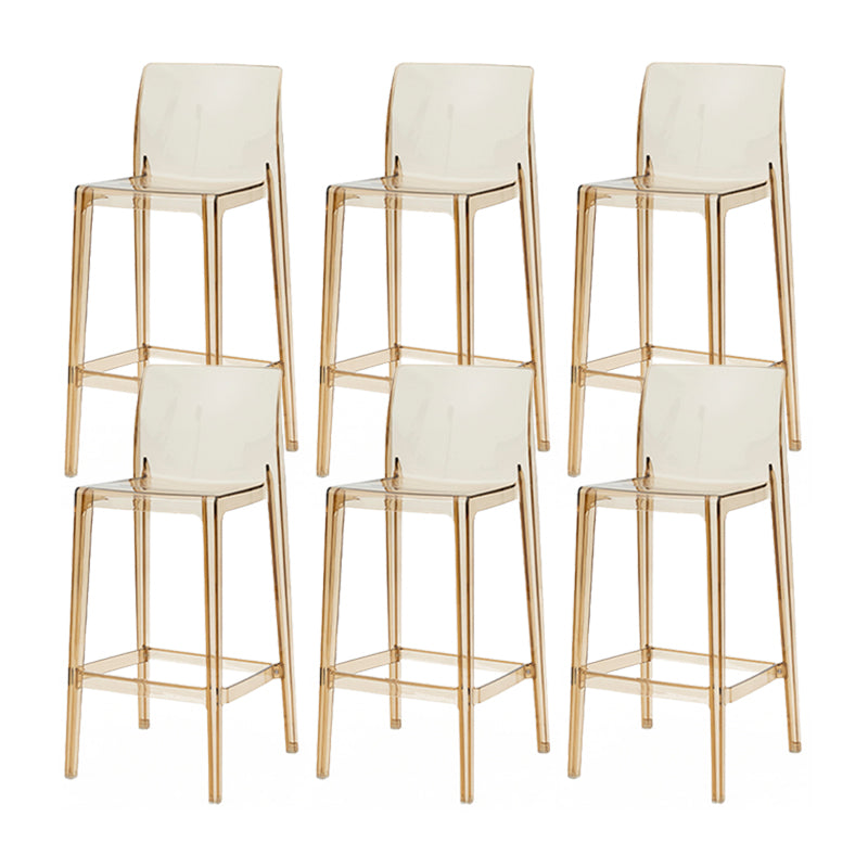 Modern Armless Backrest Counter Stool Acrylic Cafe Bar Stool with Pedal