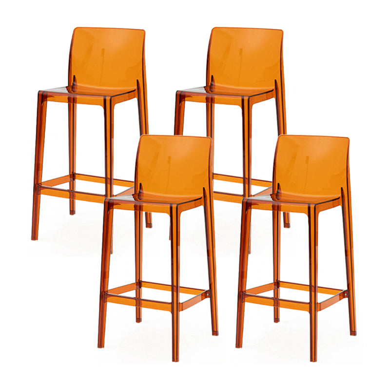 Modern Armless Backrest Counter Stool Acrylic Cafe Bar Stool with Pedal