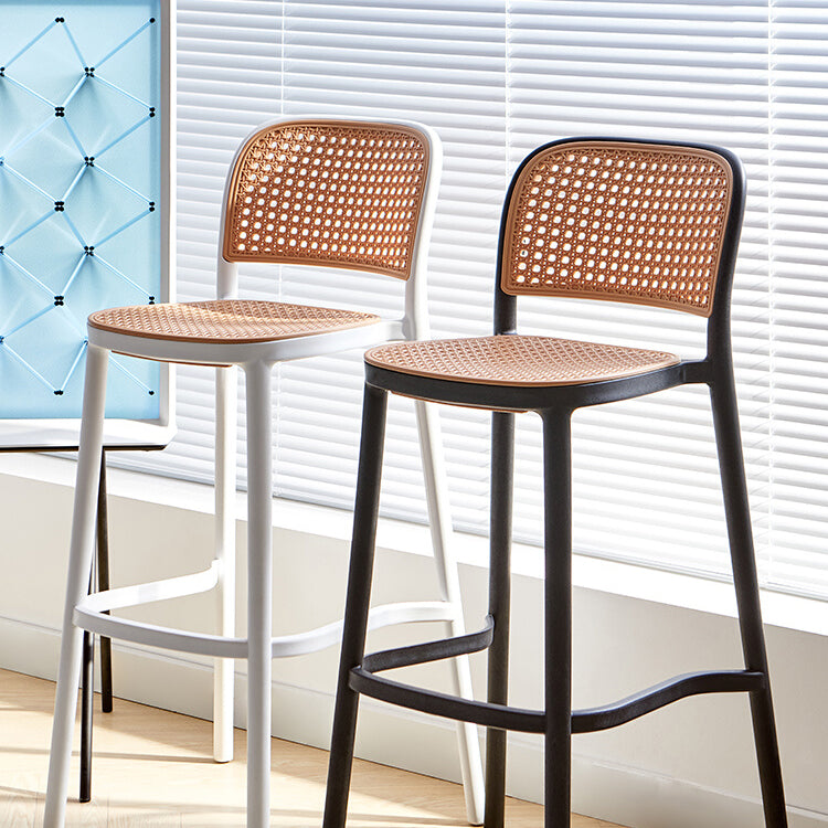 Modern Style Plastic Counter Stool Low Back Barstool with Footrest