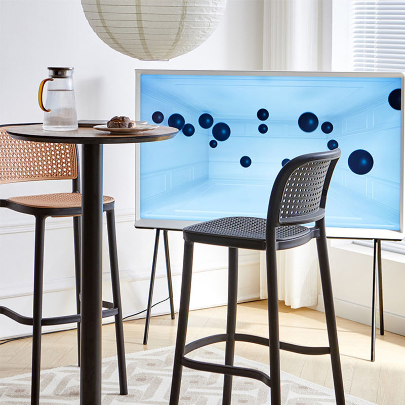 Modern Style Plastic Counter Stool Low Back Barstool with Footrest