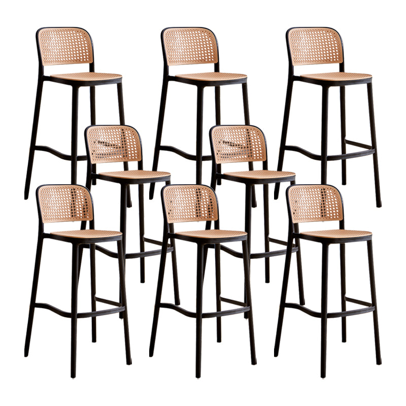 Modern Style Plastic Counter Stool Low Back Barstool with Footrest