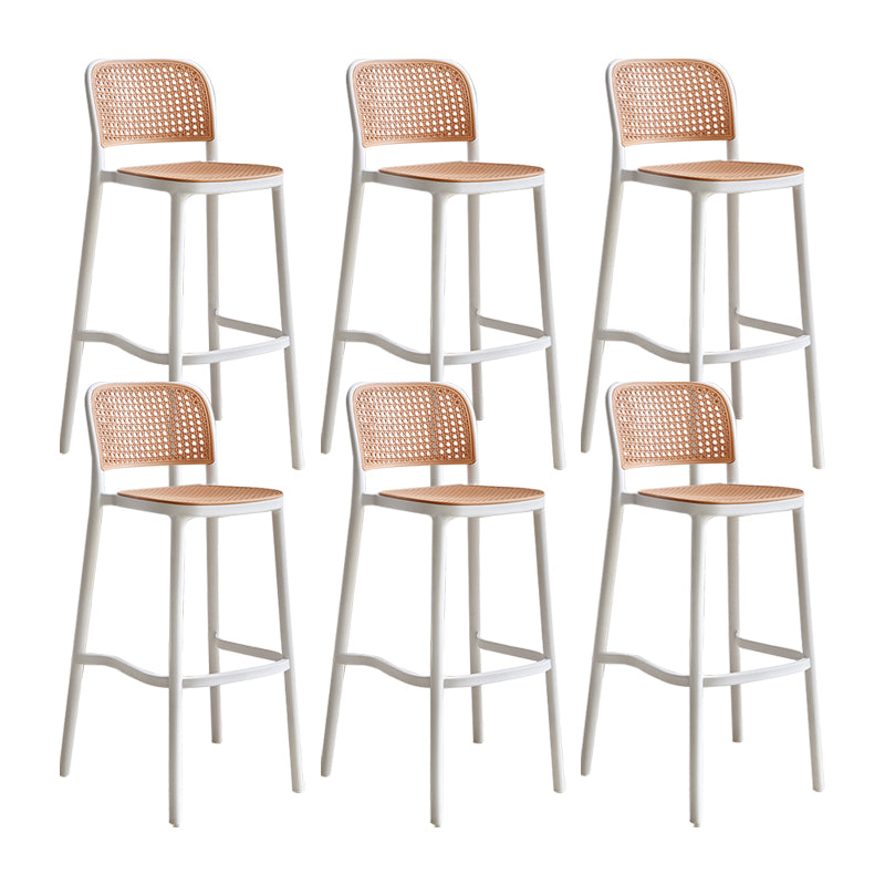 Modern Style Plastic Counter Stool Low Back Barstool with Footrest