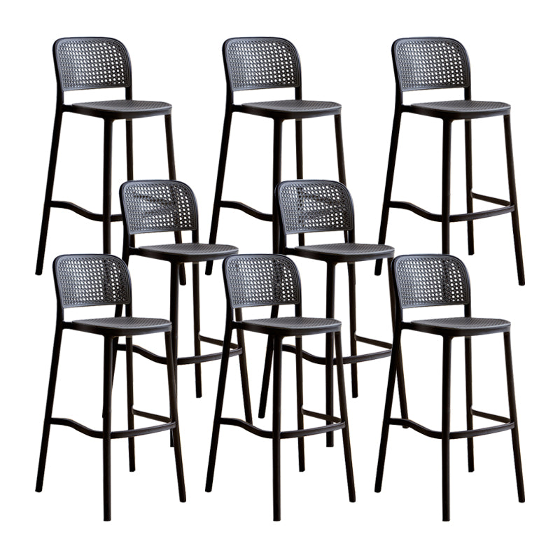 Modern Style Plastic Counter Stool Low Back Barstool with Footrest