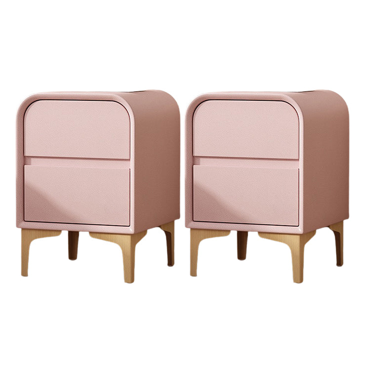 Modern Solid Wood Kids Nightstand Flat Top Nightstands with Drawers