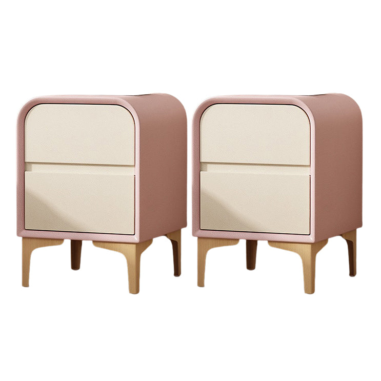 Modern Solid Wood Kids Nightstand Flat Top Nightstands with Drawers