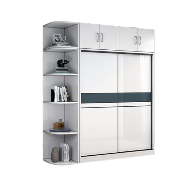 Contemporary White Kids Closet Closet with Sliding Barn Door