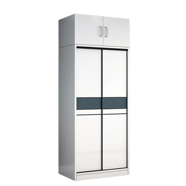 Contemporary White Kids Closet Closet with Sliding Barn Door
