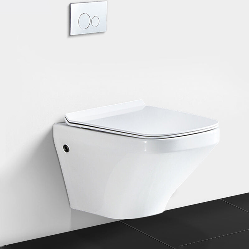 Elongated Wall Mounted Bidet 18.1" H Cotton White Smart Bidet with Warm Air Dryer