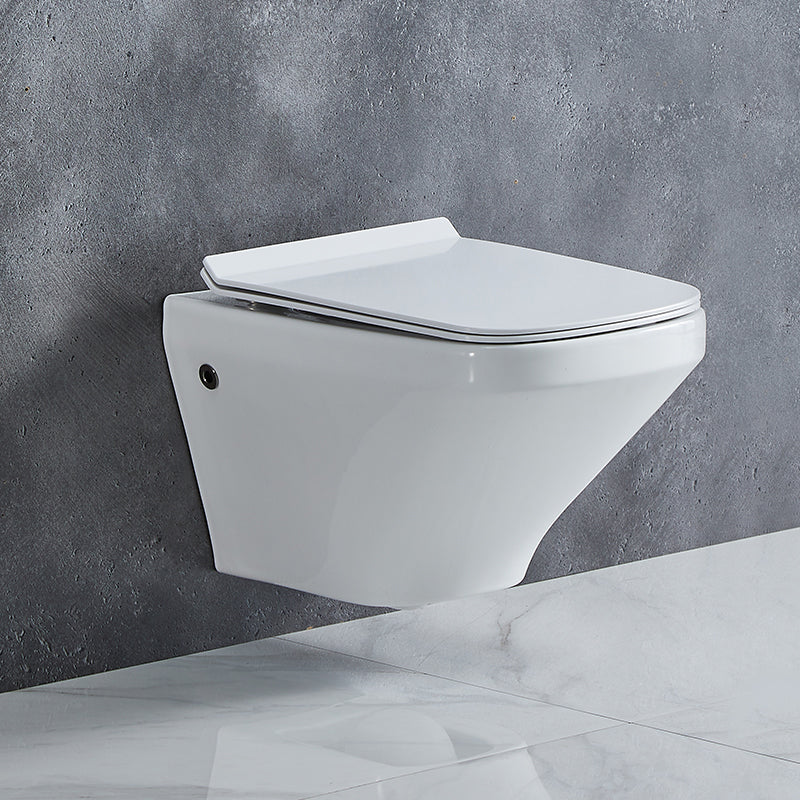 Elongated Wall Mounted Bidet 18.1" H Cotton White Smart Bidet with Warm Air Dryer
