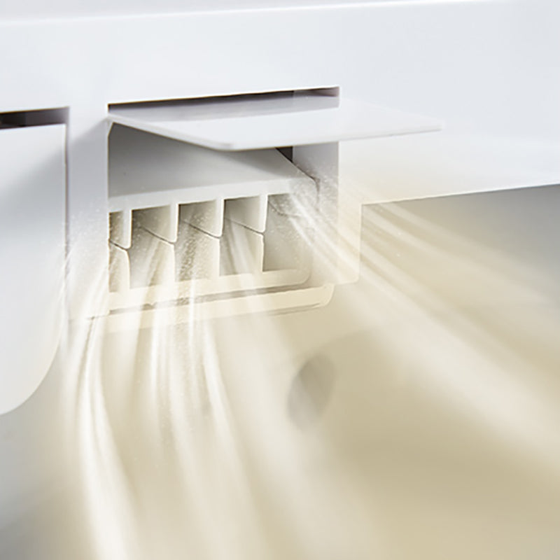 Elongated Wall Mounted Bidet 18.1" H Cotton White Smart Bidet with Warm Air Dryer