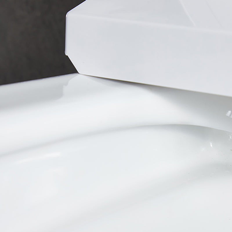 Elongated Wall Mounted Bidet 18.1" H Cotton White Smart Bidet with Warm Air Dryer