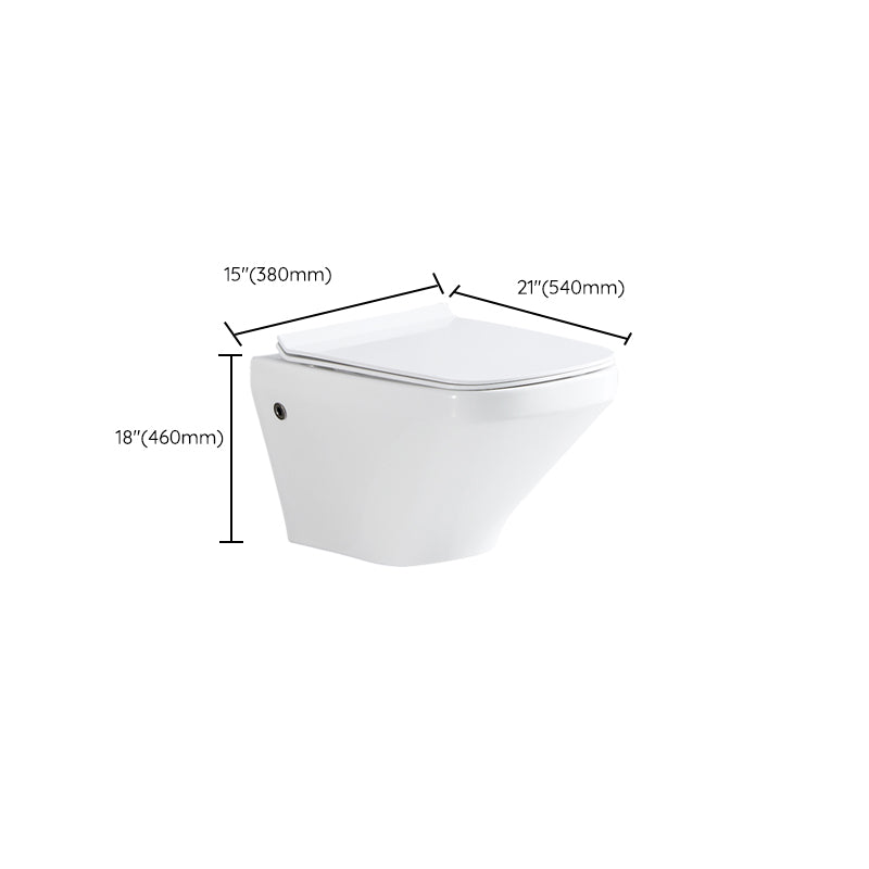 Elongated Wall Mounted Bidet 18.1" H Cotton White Smart Bidet with Warm Air Dryer