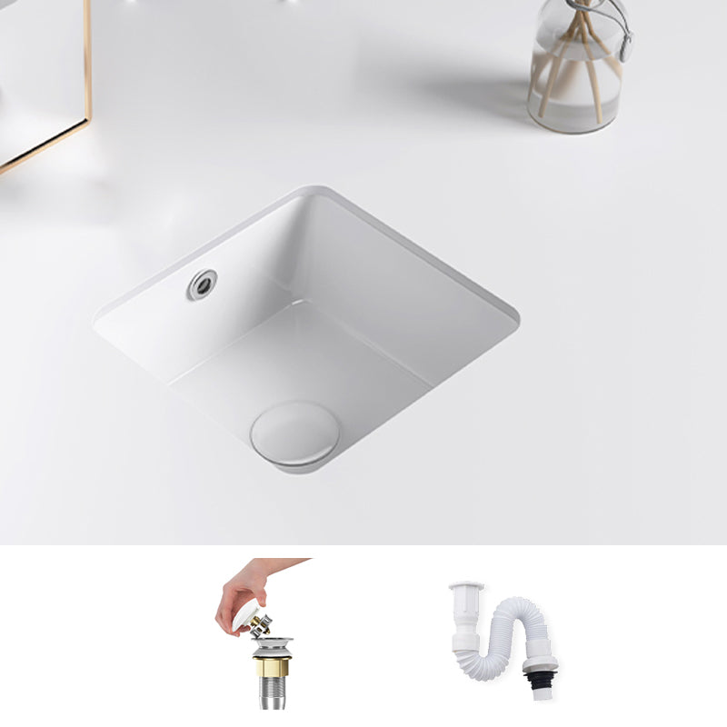 Classic Bathroom Sink Rectangular White Wash Stand with Pop-Up Drain